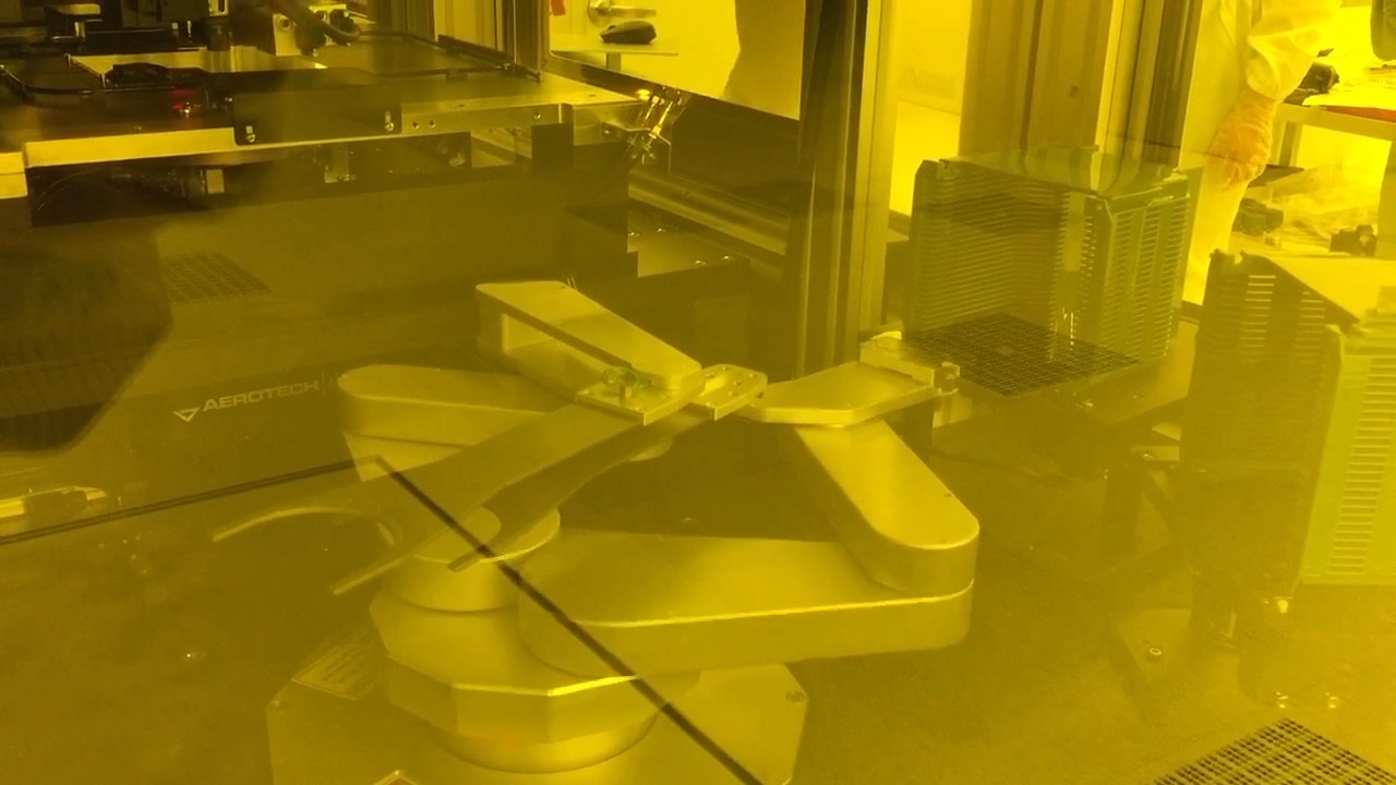 Close view of a Centrillion lithographic wafer stage